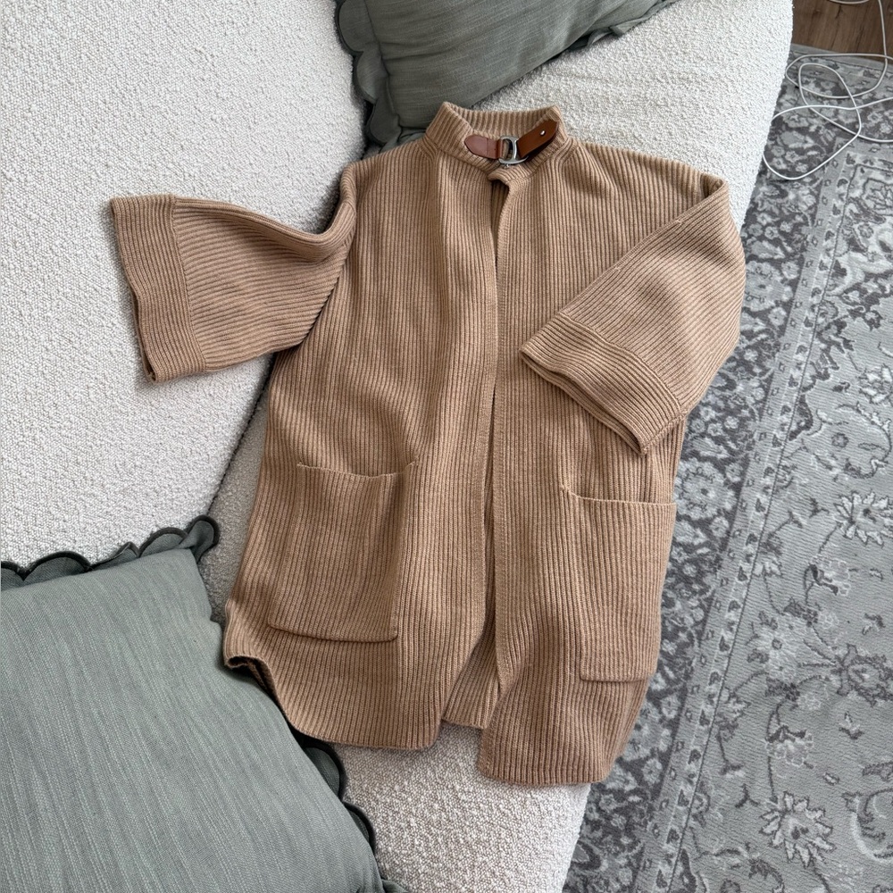 Polo Ralph Lauren Wool Cape Sweater with Leather Buckle🤍